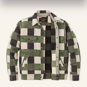 Men’s Filson Beartooth Camp Jacket. Size Medium. Blk/Grn/Wht.